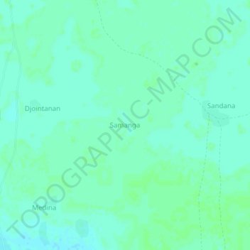 Samanga topographic map, elevation, terrain