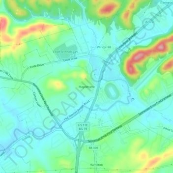 Maplehurst topographic map, elevation, terrain