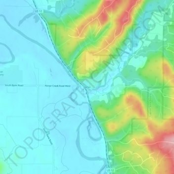 Porter topographic map, elevation, terrain