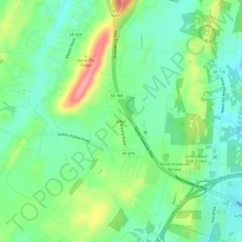 Albin topographic map, elevation, terrain