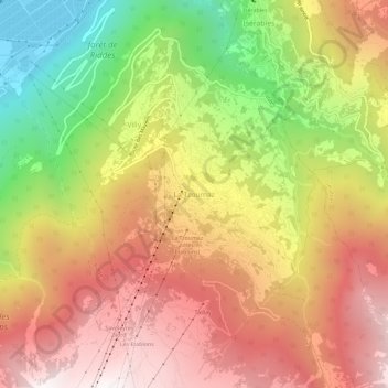 La Tzoumaz topographic map, elevation, terrain