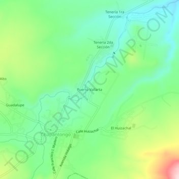Puerto Vallarta topographic map, elevation, terrain