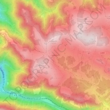 Hinterdorf topographic map, elevation, terrain