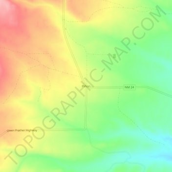 Piñon topographic map, elevation, terrain