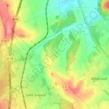 Les Godins topographic map, elevation, terrain