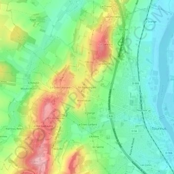 En Beauregard topographic map, elevation, terrain