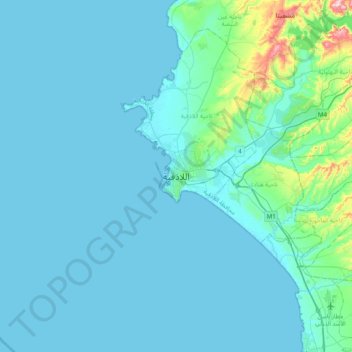 Lattaquié topographic map, elevation, terrain