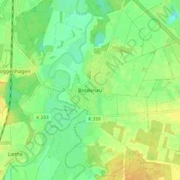 Bordenau topographic map, elevation, terrain