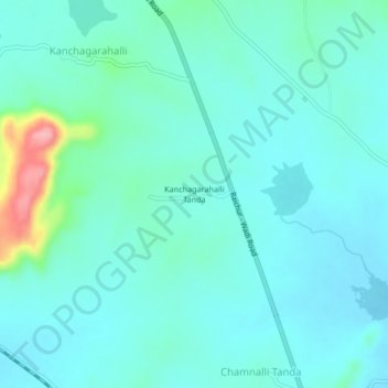 Kanchagarahalli Tanda topographic map, elevation, terrain