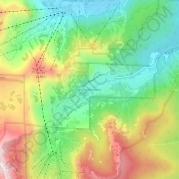 Alpine Meadows topographic map, elevation, terrain
