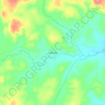 Caatinga topographic map, elevation, terrain
