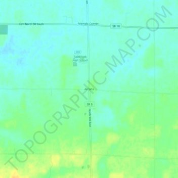 Arcana topographic map, elevation, terrain