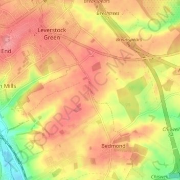 Pimlico topographic map, elevation, terrain