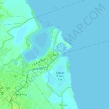 Tortugas topographic map, elevation, terrain
