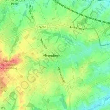 Vlezenbeek topographic map, elevation, terrain