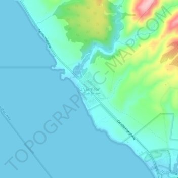 San Simeon topographic map, elevation, terrain