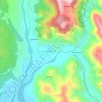Maldevta topographic map, elevation, terrain