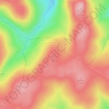 Duddy Bank topographic map, elevation, terrain
