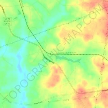 Boneville topographic map, elevation, terrain