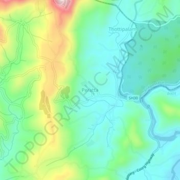Peratta topographic map, elevation, terrain