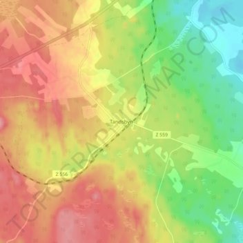 Tandsbyn topographic map, elevation, terrain