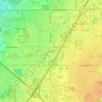 Vertland topographic map, elevation, terrain