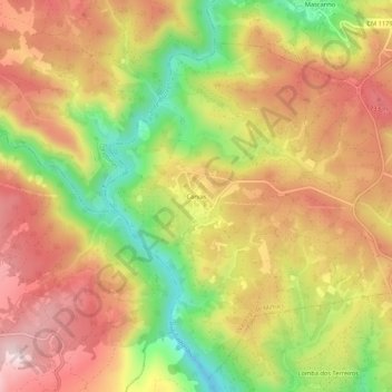 Carvas topographic map, elevation, terrain