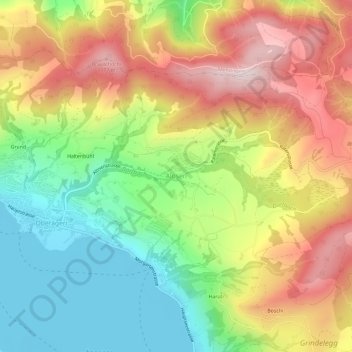 Alosen topographic map, elevation, terrain