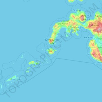 Basilan topographic map, elevation, terrain