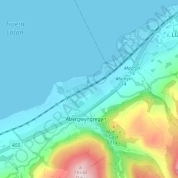 Pentre-du topographic map, elevation, terrain