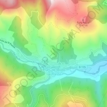 Fort Lagarde topographic map, elevation, terrain