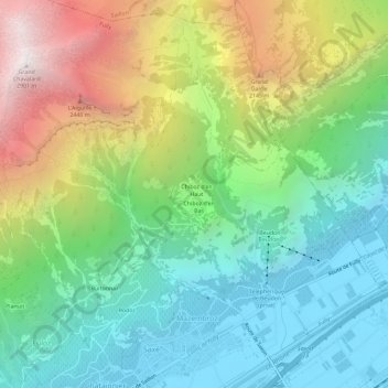 Chiboz topographic map, elevation, terrain