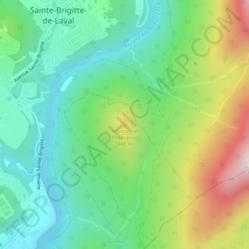 Montagne Thomassin topographic map, elevation, terrain
