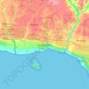 La Romana topographic map, elevation, terrain