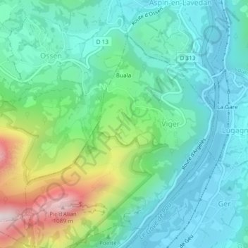 Lahore topographic map, elevation, terrain
