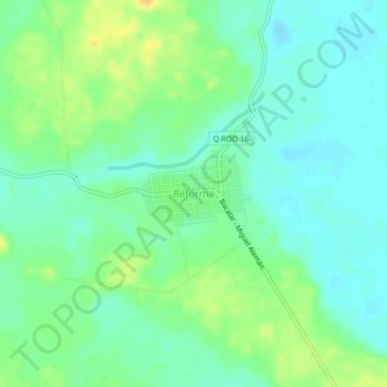 Reforma topographic map, elevation, terrain