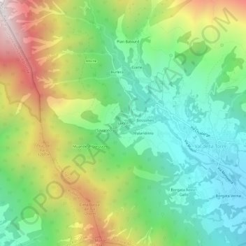 Lucco topographic map, elevation, terrain