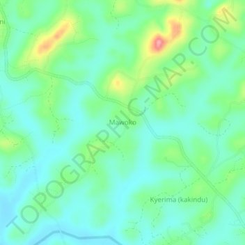 Mawoko topographic map, elevation, terrain