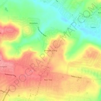 Windsor Spring topographic map, elevation, terrain