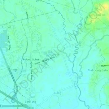 Santol topographic map, elevation, terrain