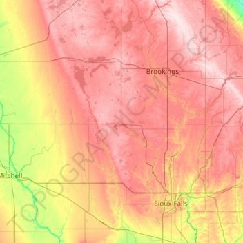 Lake topographic map, elevation, terrain