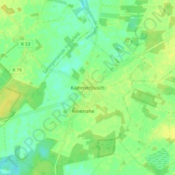 Kammerbusch topographic map, elevation, terrain