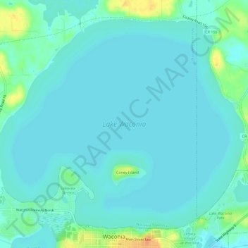 Lake Waconia topographic map, elevation, terrain