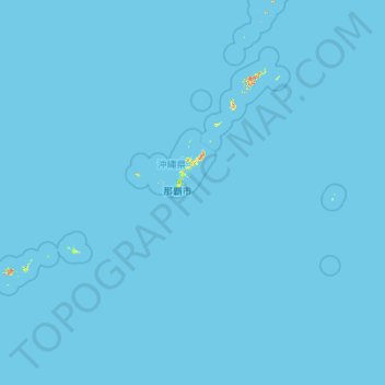 Okinawa Prefecture topographic map, elevation, terrain