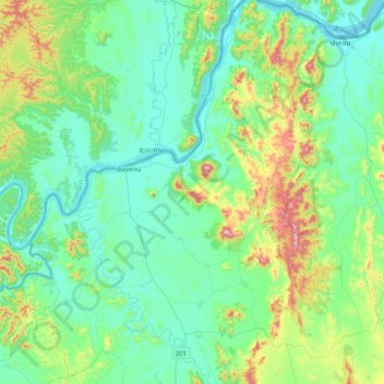 Chiang Khan topographic map, elevation, terrain