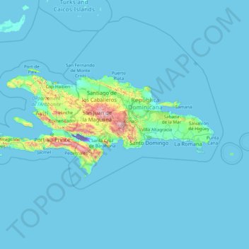 La Hispaniola topographic map, elevation, terrain