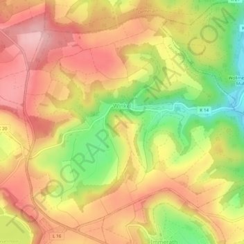 Winkel (Eifel) topographic map, elevation, terrain