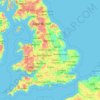 England topographic map, elevation, terrain