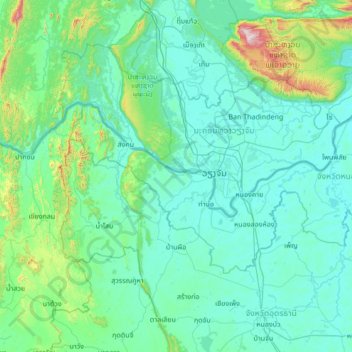 Nong Khai Province topographic map, elevation, terrain
