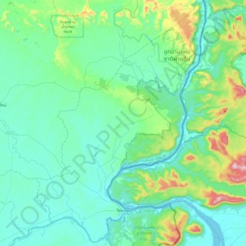 Khong Chiam topographic map, elevation, terrain
